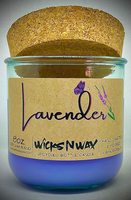 Lavender | Candle | 100% Recycled Glass | WicksNWax