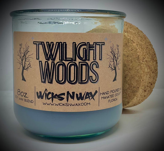 Twilight Woods | Candle | 100% Recycled Glass | WicksNWax