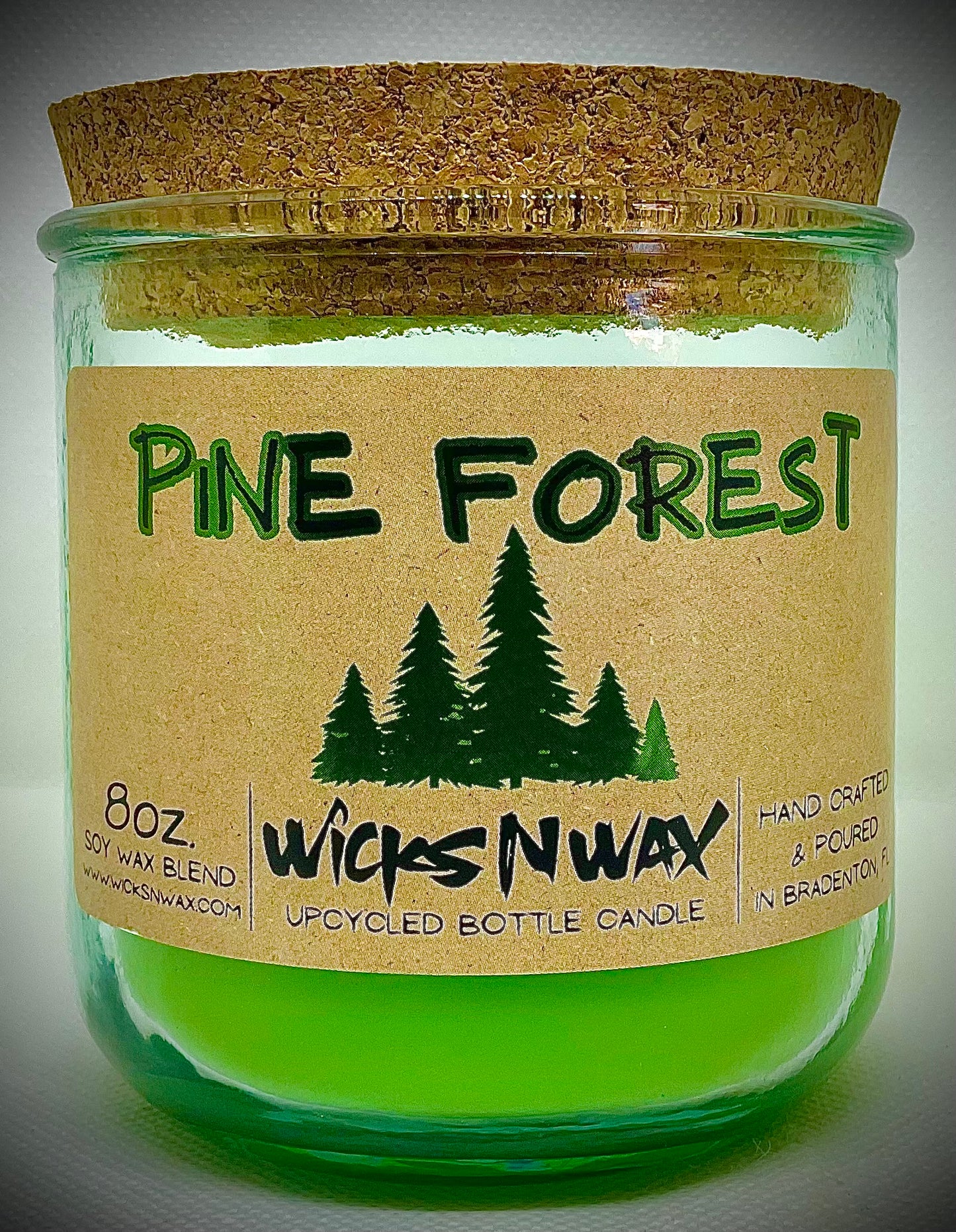 Pine Forest | Candle | 100% Recycled Glass | WicksNWax