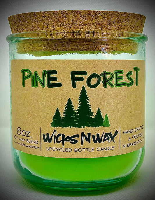 Pine Forest | Candle | 100% Recycled Glass | WicksNWax