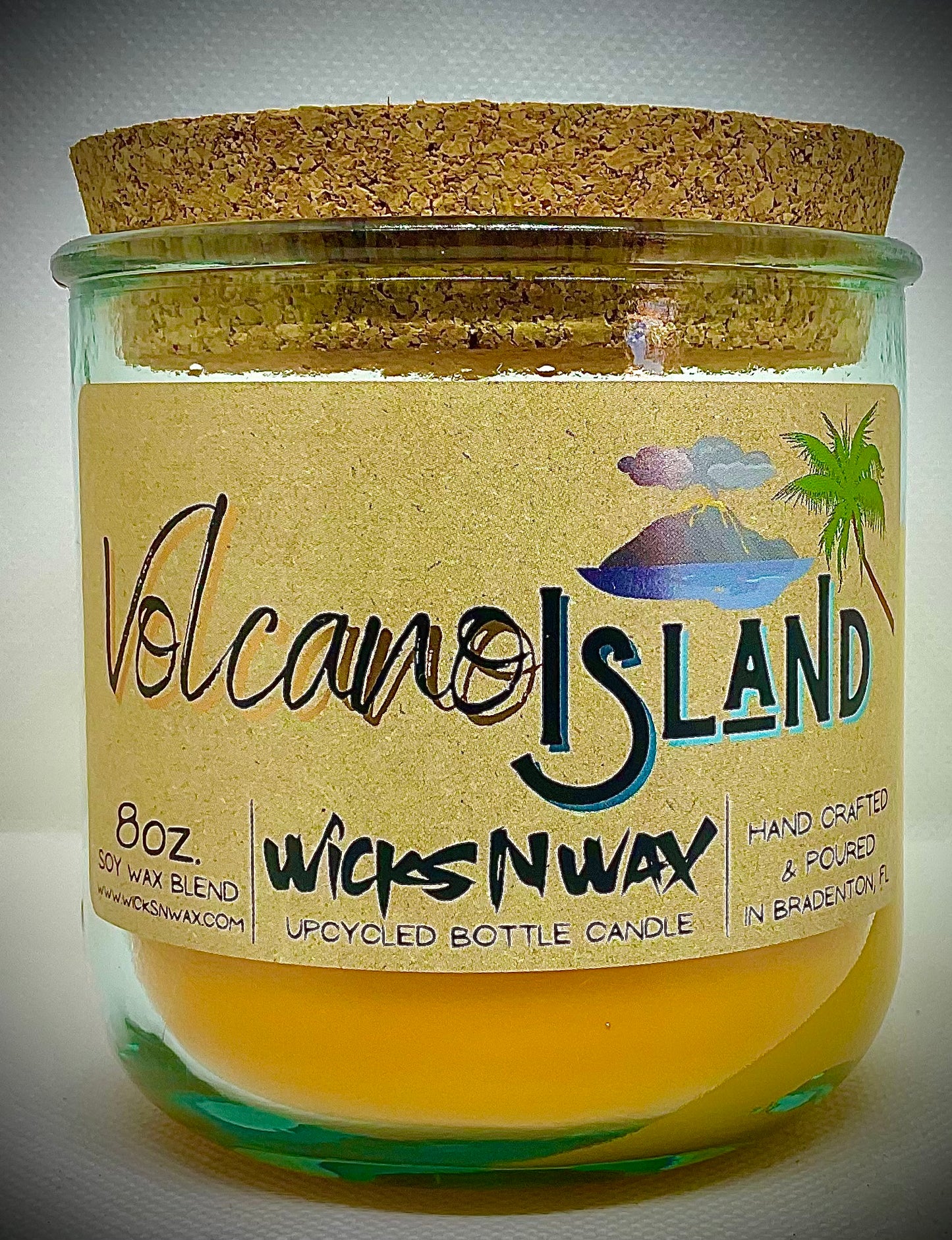 Volcano Island | Candle | 100% Recycled Glass | WicksNWax