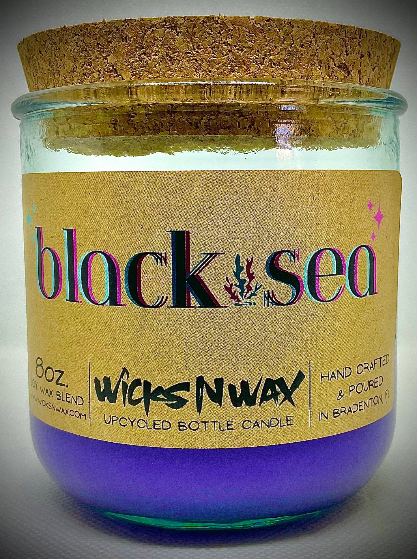 Black Sea | Candle | 100% Recycled Glass | WicksNWax