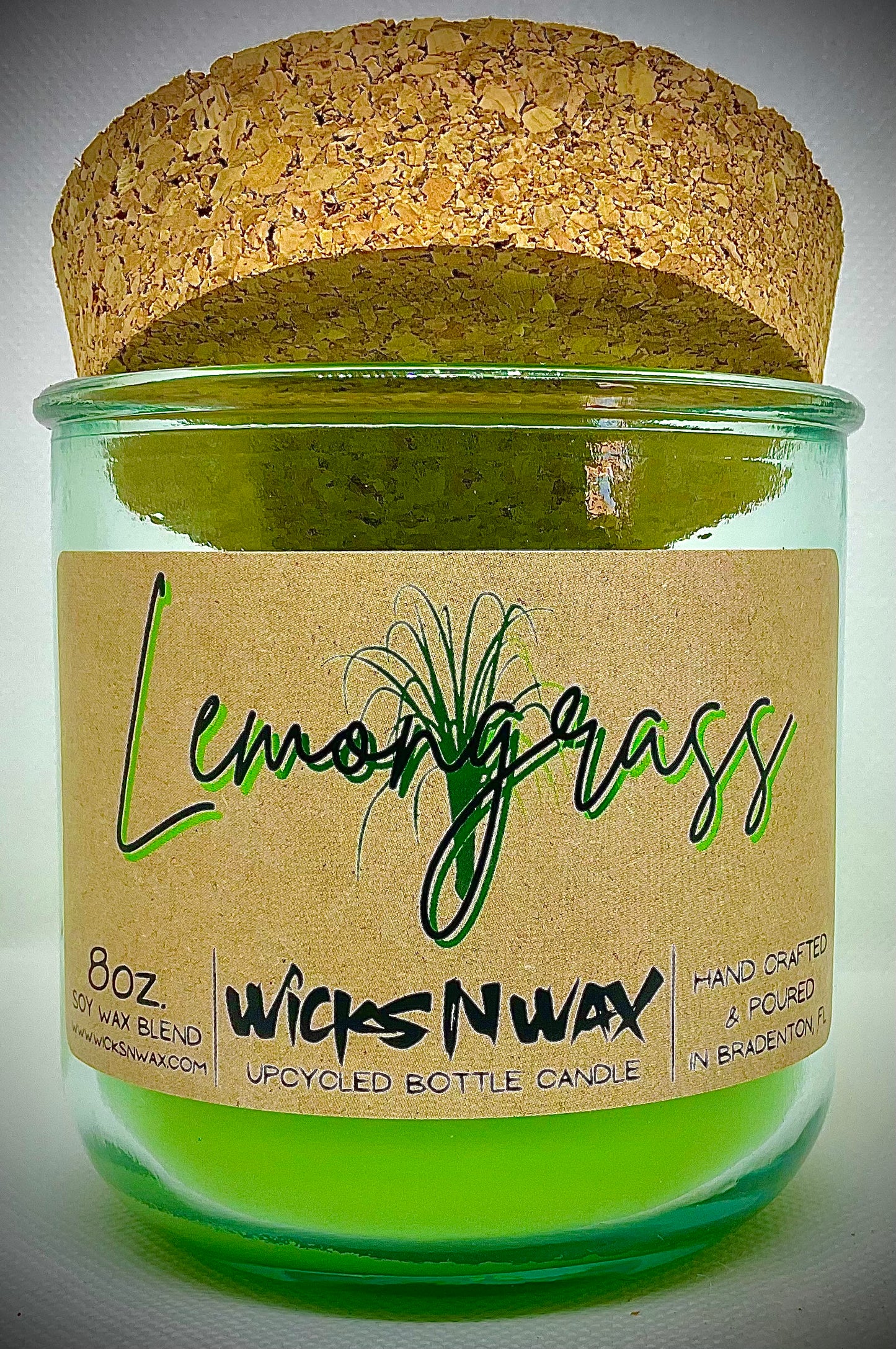 Lemongrass | Candle | 100% Recycled Glass | WicksNWax