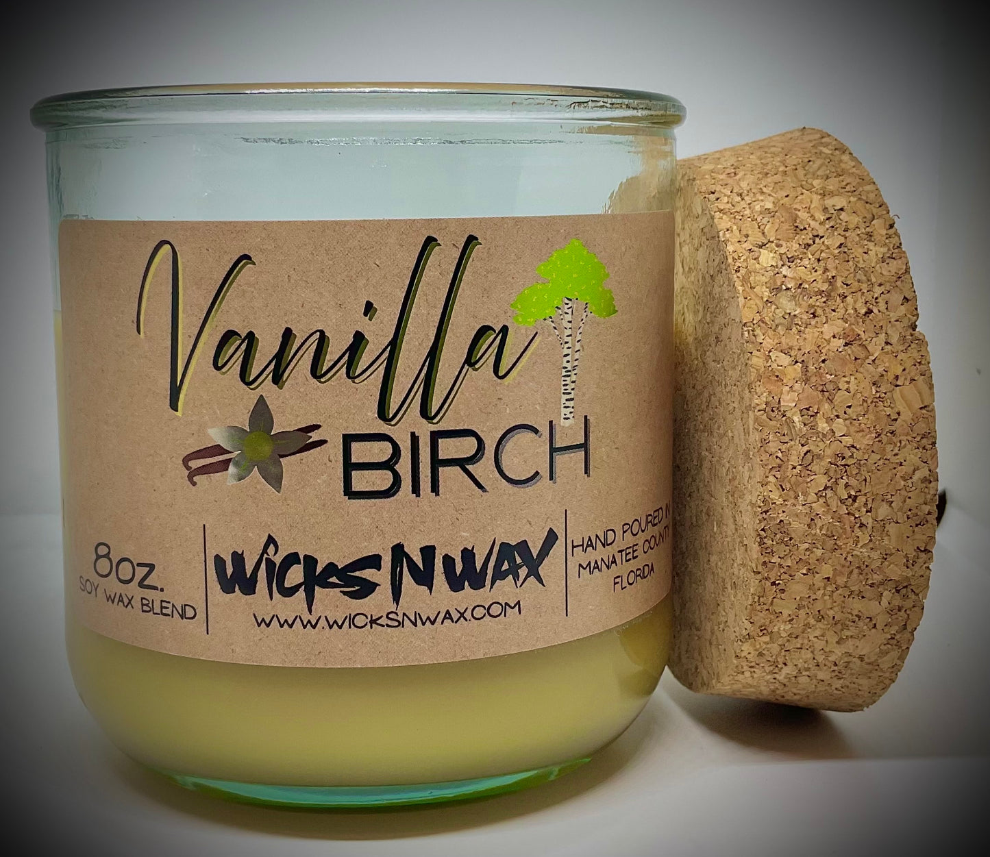 Vanilla Birch | Candle | 100% Recycled Glass | WicksNWax