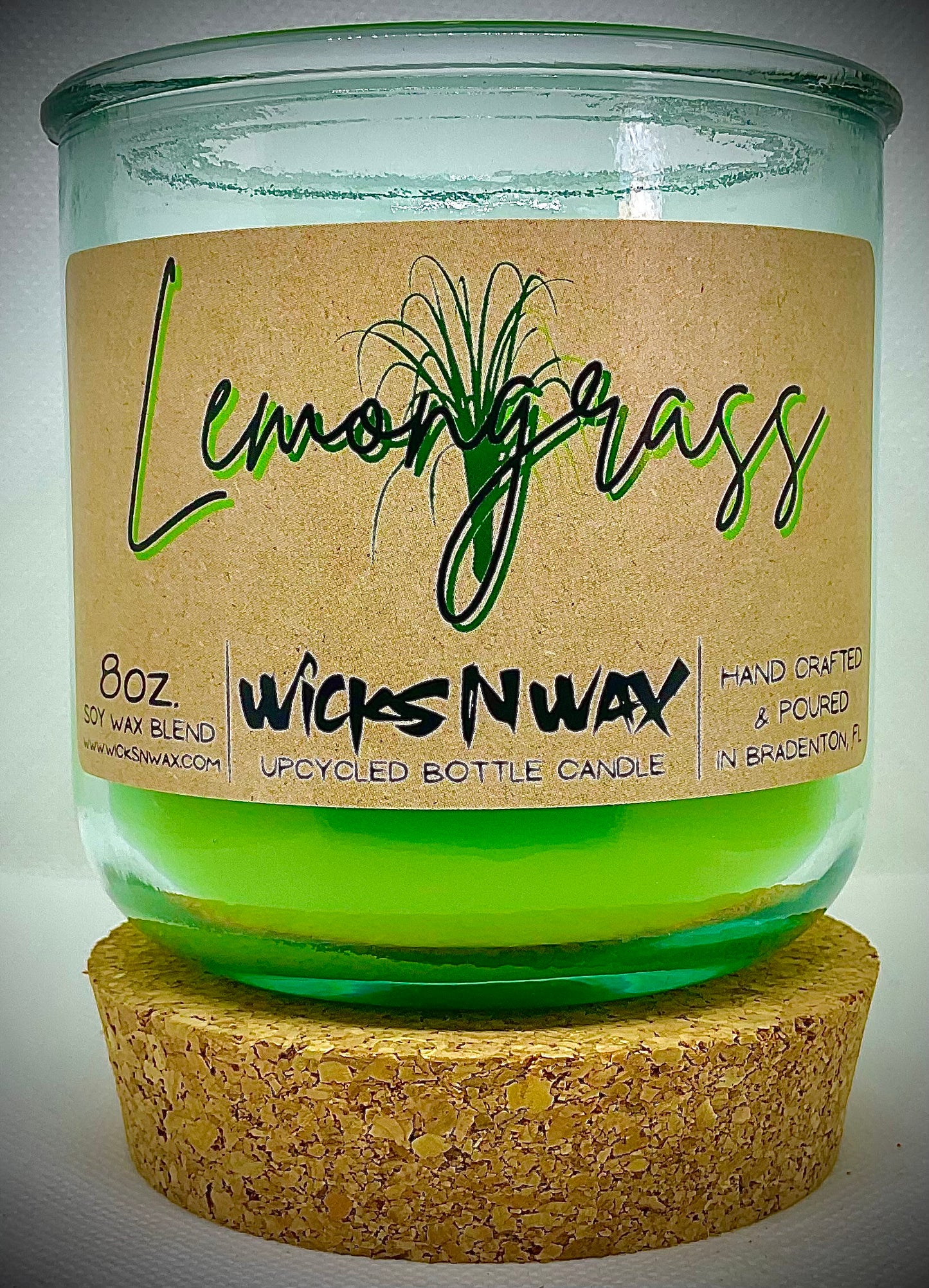 Lemongrass | Candle | 100% Recycled Glass | WicksNWax