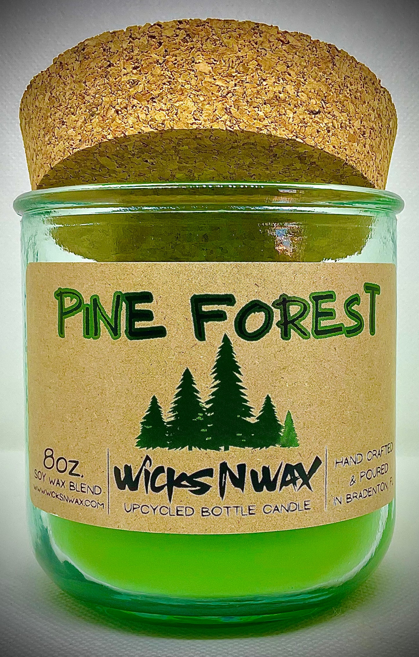Pine Forest | Candle | 100% Recycled Glass | WicksNWax