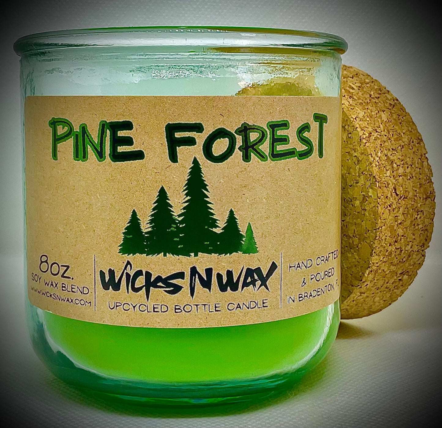 Pine Forest | Candle | 100% Recycled Glass | WicksNWax