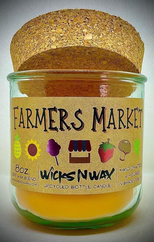 Farmer’s Market | Candle | 100% Recycled Glass | WicksNWax