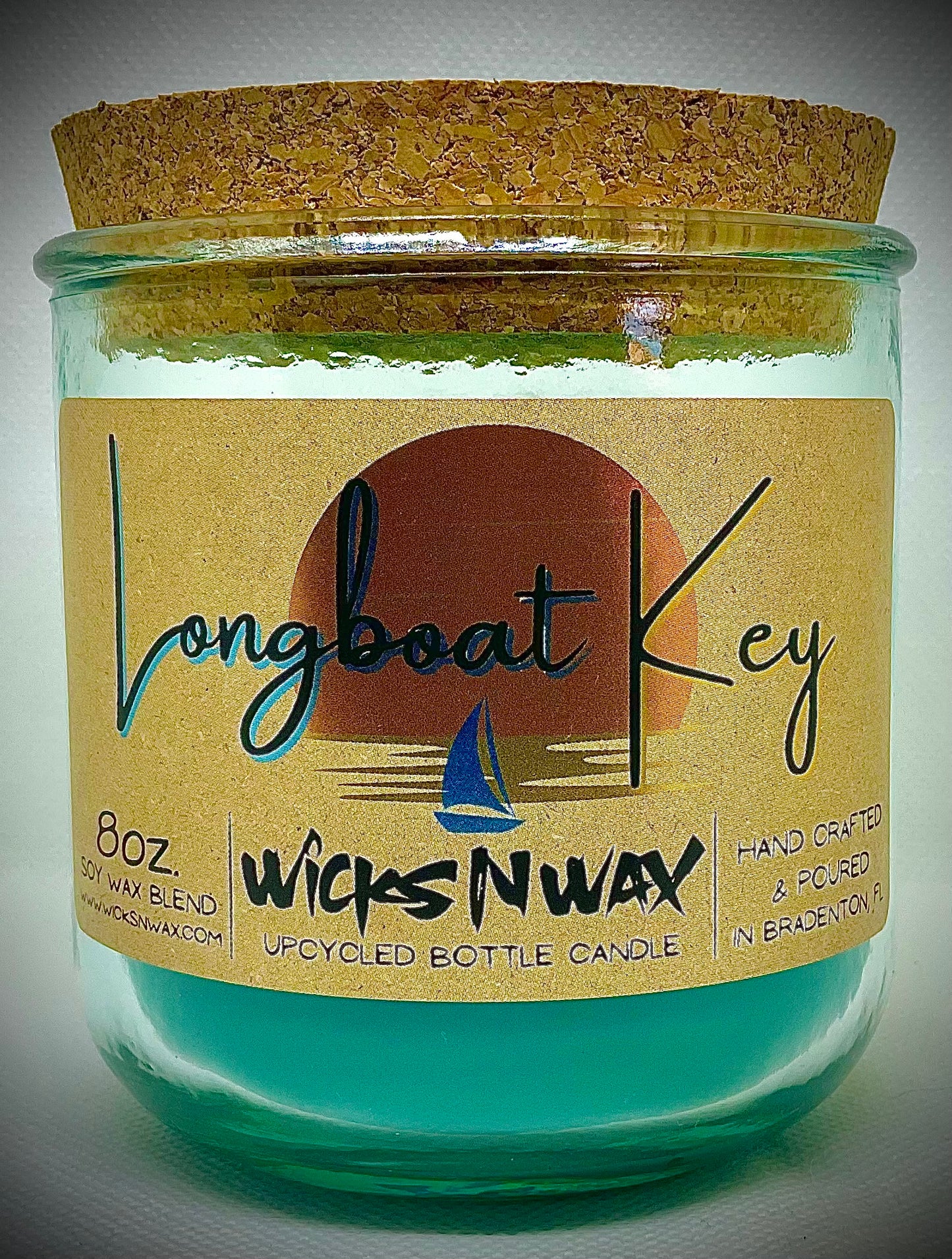 Longboat Key | Sea Minerals | Candle | 100% Recycled Glass | WicksNWax