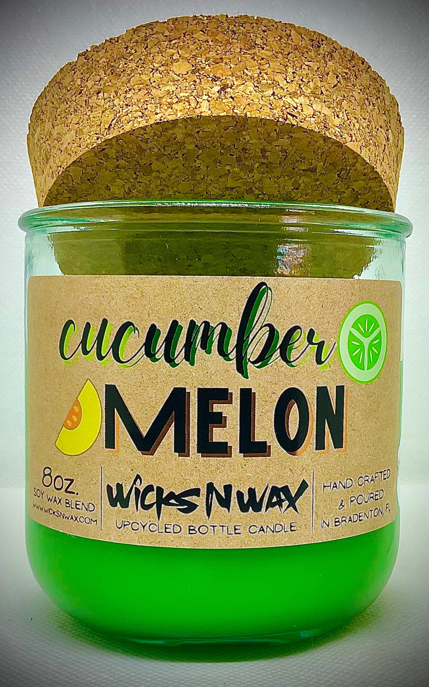 Cucumber Melon | Candle | 100% Recycled Glass | WicksNWax