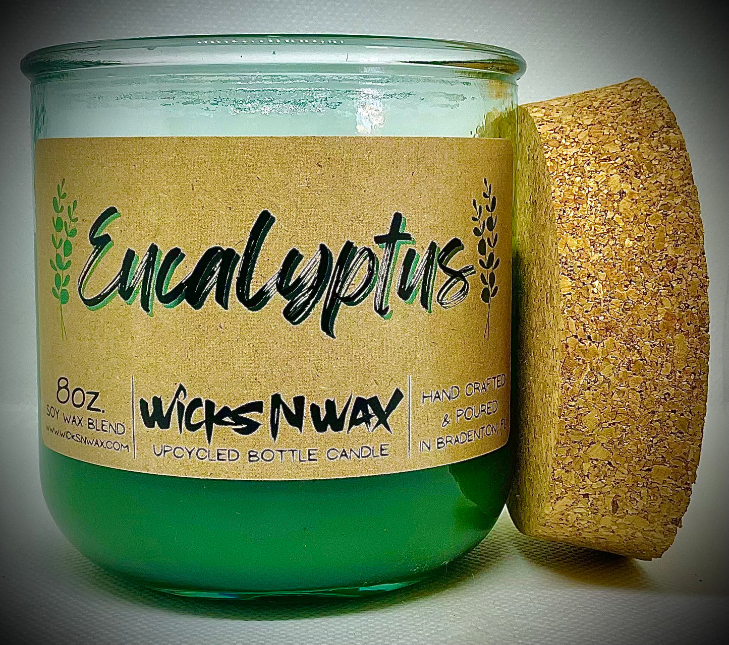 Eucalyptus | Candle | 100% Recycled Glass | WicksNWax