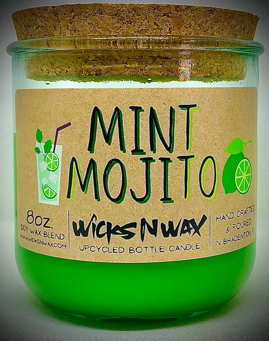 Mint Mojito | Candle | 100% Recycled Glass | WicksNWax
