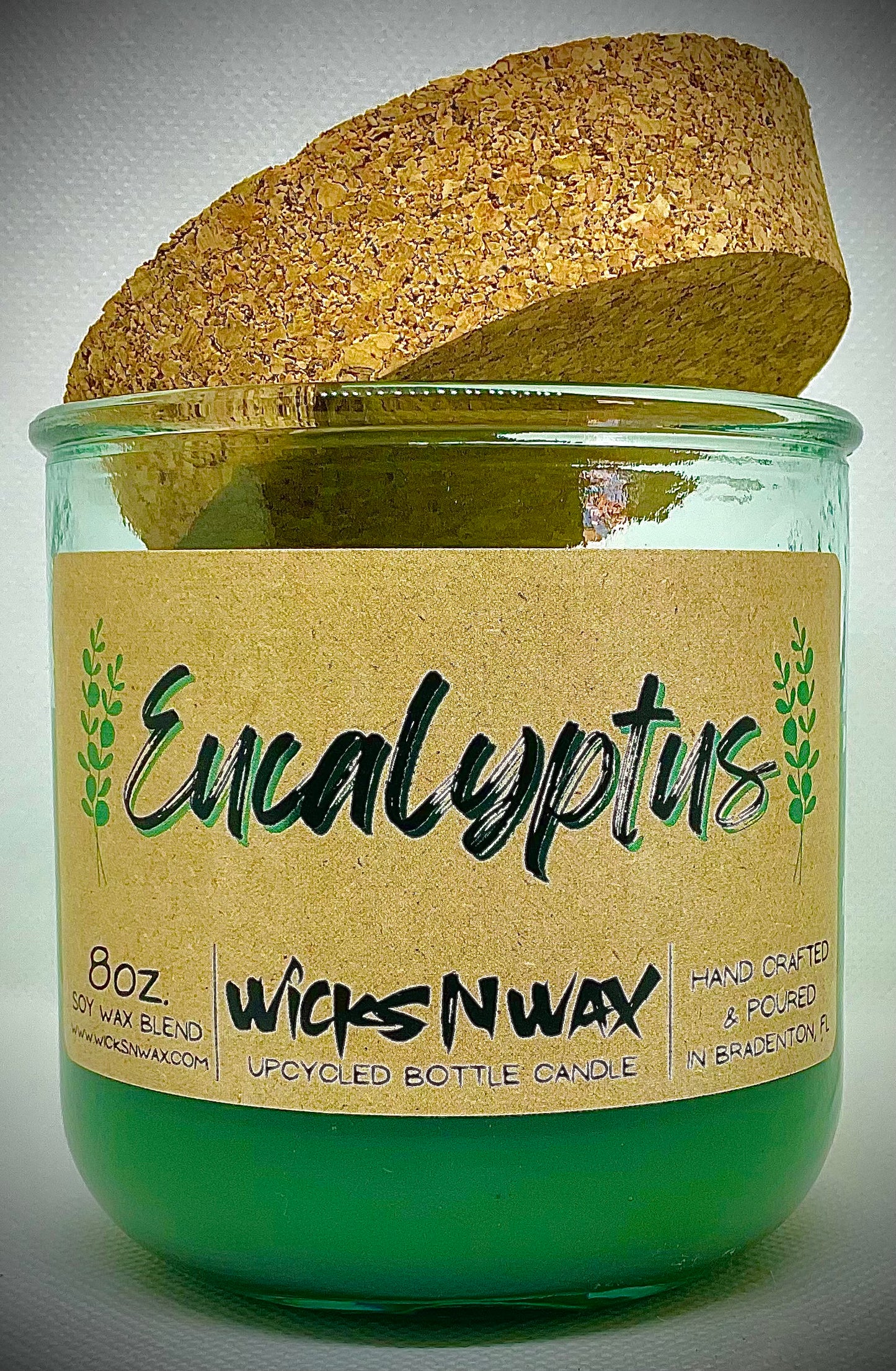 Eucalyptus | Candle | 100% Recycled Glass | WicksNWax