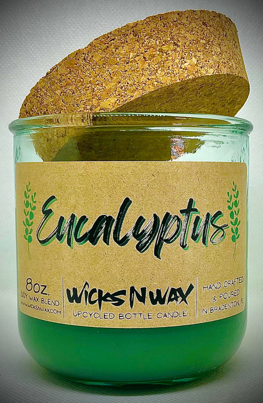 Eucalyptus | Candle | 100% Recycled Glass | WicksNWax