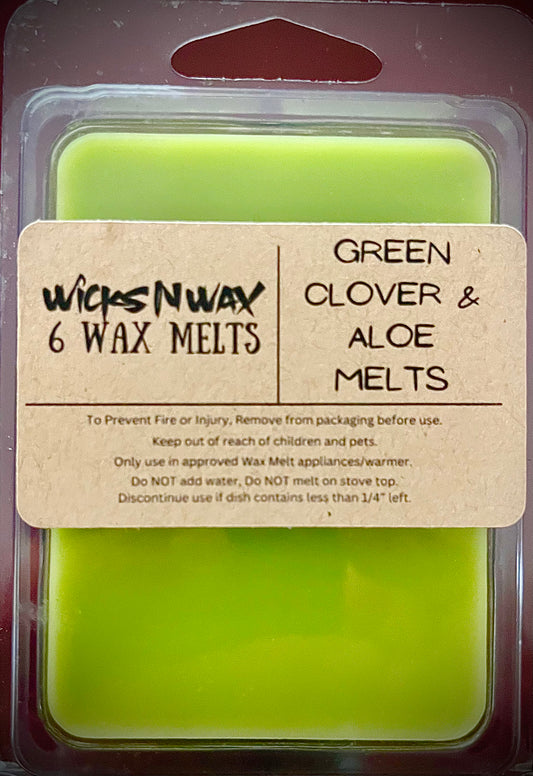 Green Clover & Aloe | Melts | WicksNWax