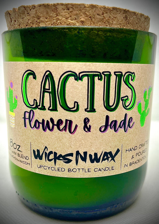 Cactus Flower & Jade | Champagne Bottle Candle | WicksNWax