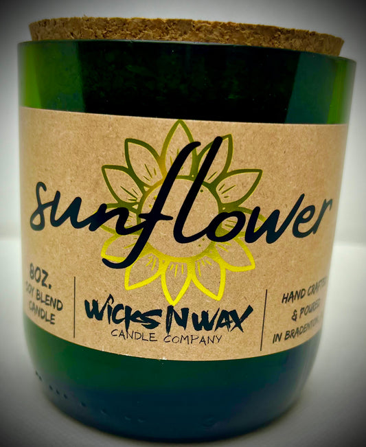 SunFlower | Champagne Bottle Candle | WicksNWax