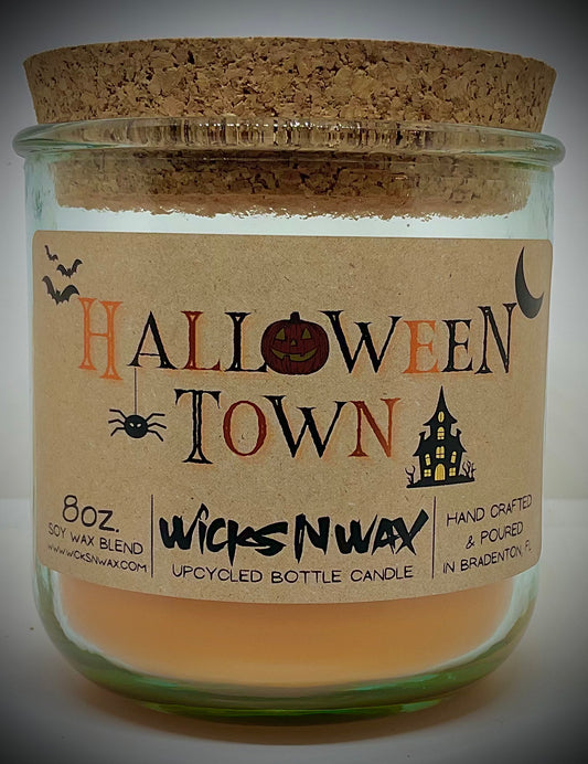 Halloween Town | Candle | 100% Recycled Glass | WicksNWax