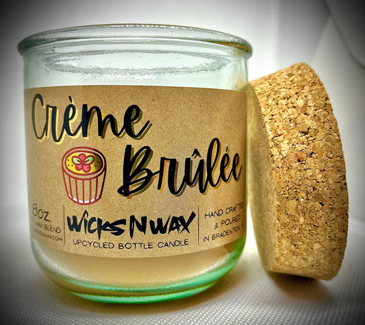 Creme Brûlée | Candle | 100% Recycled Glass | WicksNWax