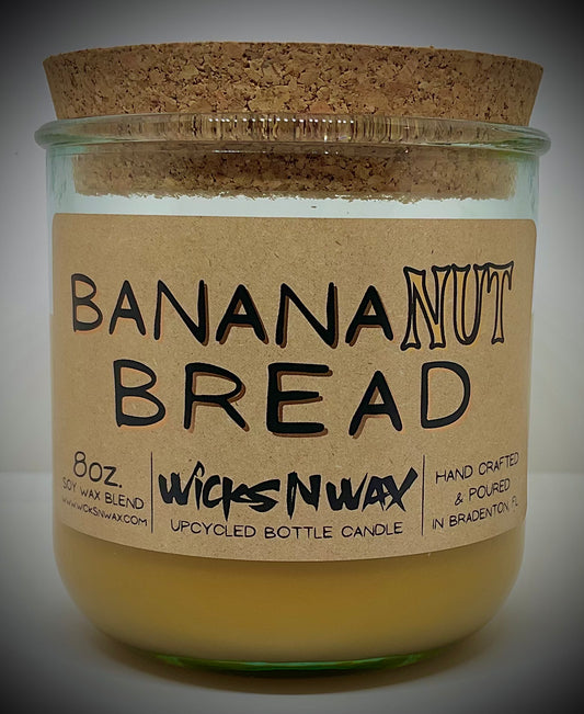 Banana Nut Bread | Candle | 100% Recycled Glass | WicksNWax