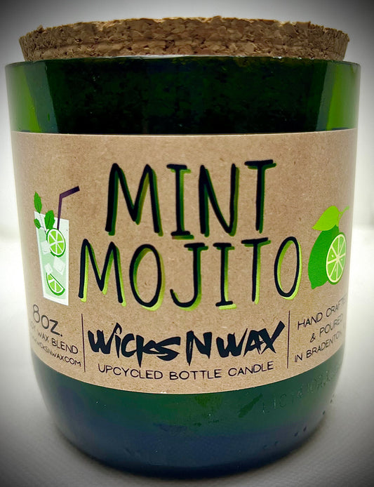 Mint Mojito | Champagne Bottle Candle | WicksNWax