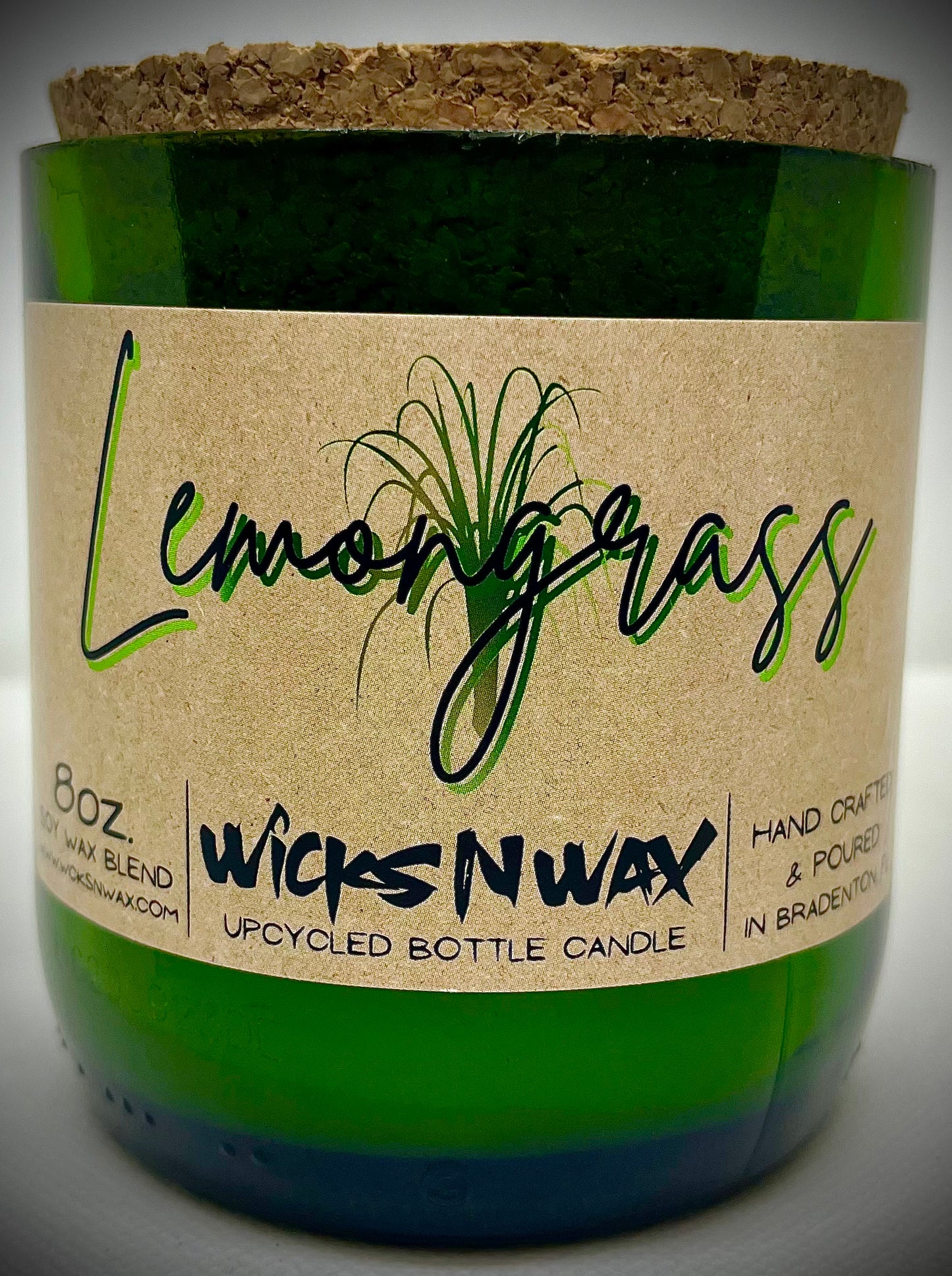 Lemongrass | Champagne Bottle Candle | WicksNWax