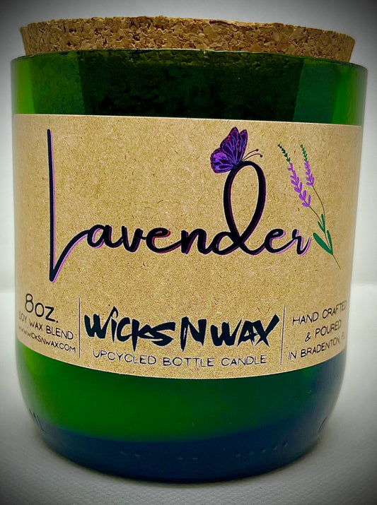 Lavender | Champagne Bottle Candle | WicksNWax