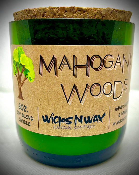 Mahogany Woods | Champagne Bottle Candle | WicksNWax