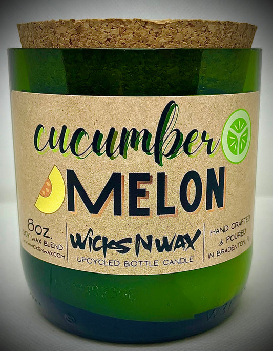 Cucumber Melon | Champagne Bottle Candle | WicksNWax