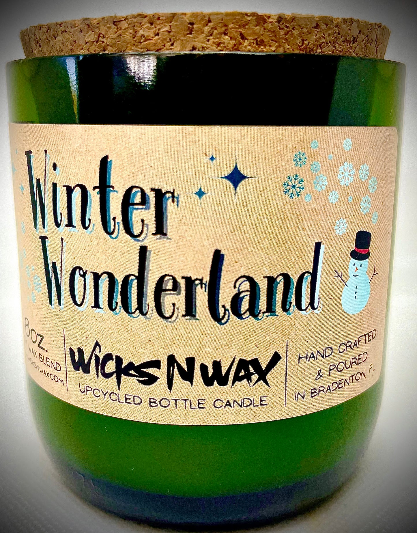Winter Wonderland | Candle | Upcycled Champagne Bottle | WicksNWax