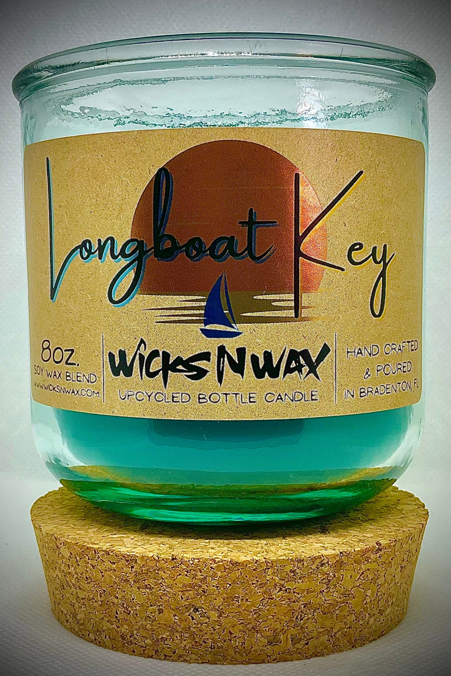 Longboat Key | Sea Minerals | Candle | 100% Recycled Glass | WicksNWax