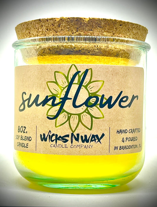 SunFlower | Candle | 100% Recycled Glass | WicksNWax