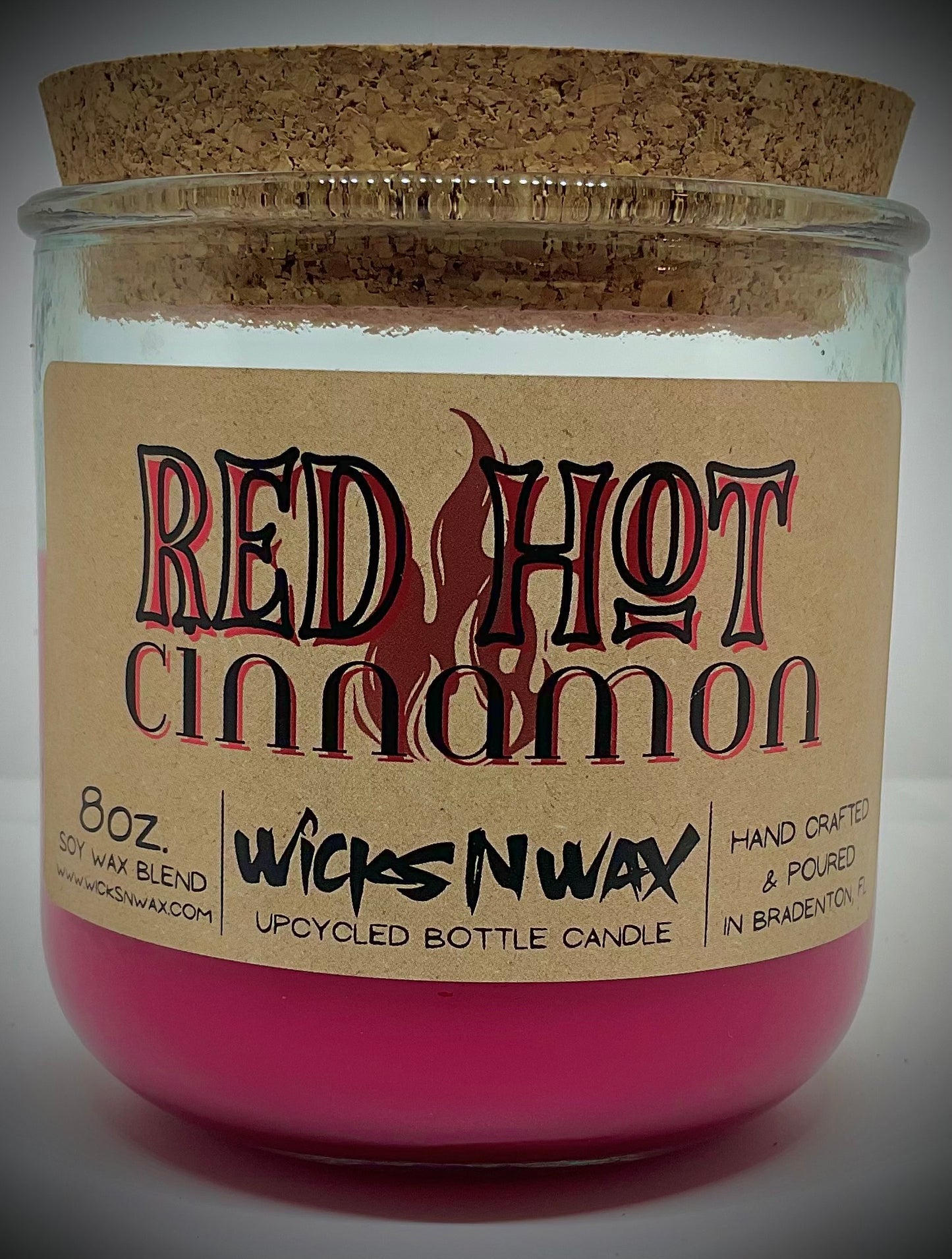 Red Hot Cinnamon | Candle | 100% Recycled Glass  | WicksNWax