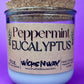 Peppermint Eucalyptus | Recycled Glass Candle  | WicksNWax