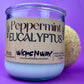 Peppermint Eucalyptus | Recycled Glass Candle  | WicksNWax