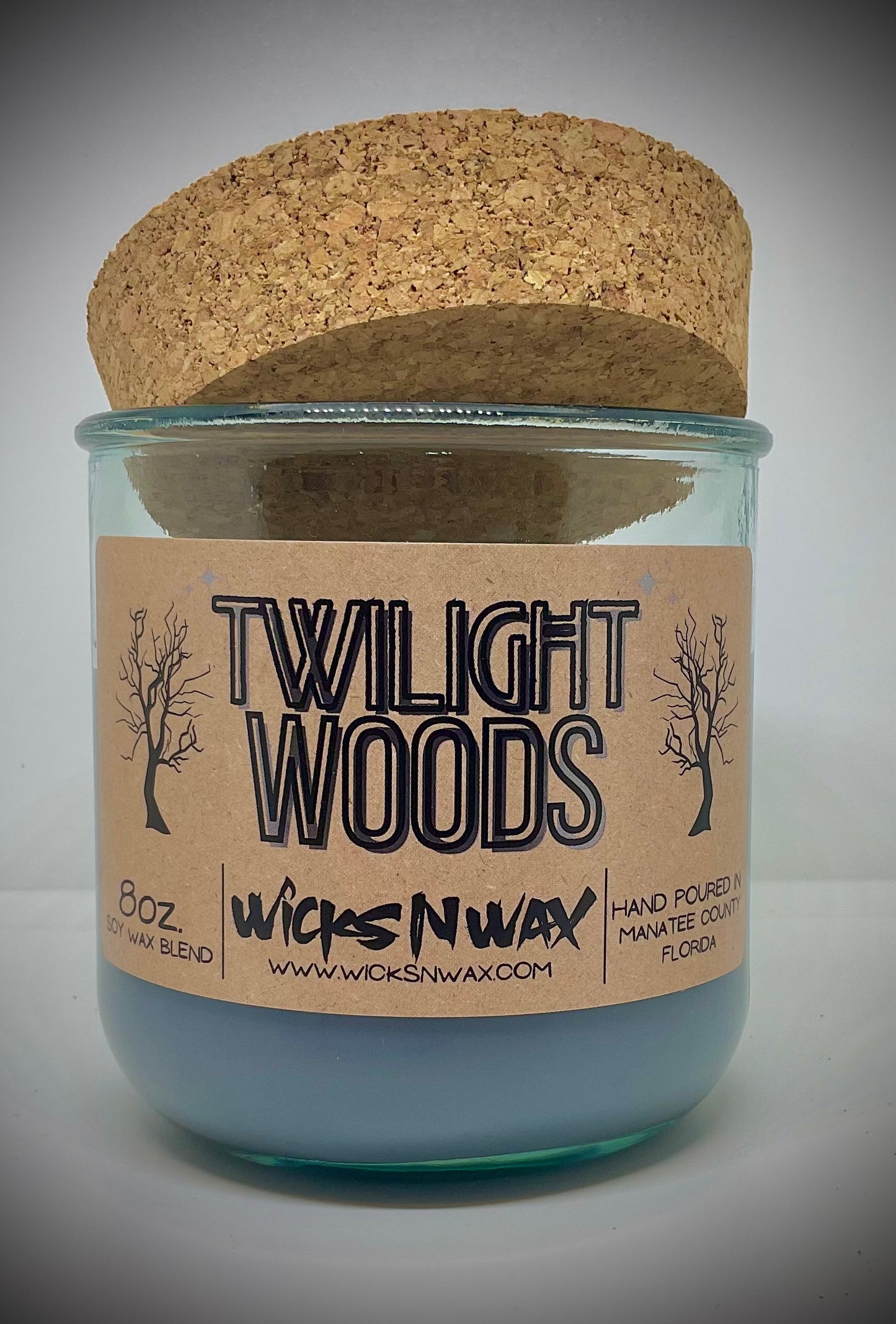 Twilight Woods | Candle | 100% Recycled Glass | WicksNWax