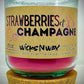 Strawberries & Champagne | Candle | 100% Recycled Glass | WicksNWax