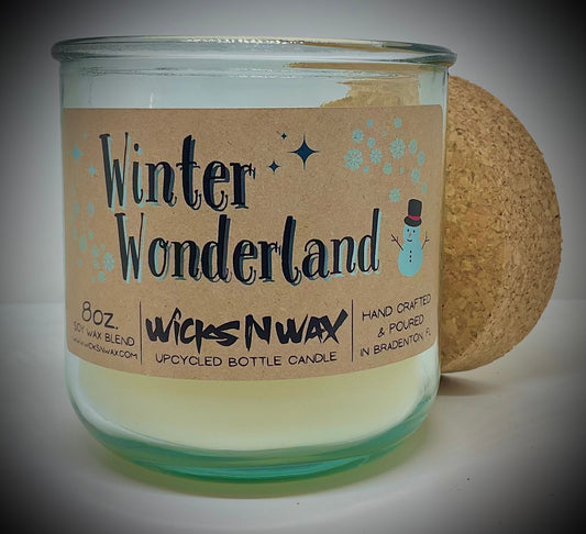 Winter Wonderland | Candle | 100% Recycled Glass | WicksNWax