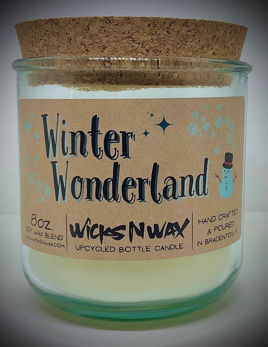 Winter Wonderland | Candle | 100% Recycled Glass | WicksNWax