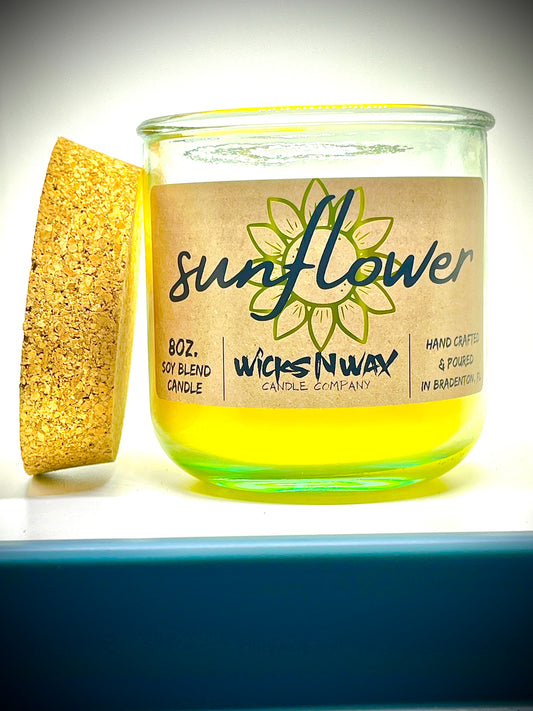SunFlower | Candle | 100% Recycled Glass | WicksNWax