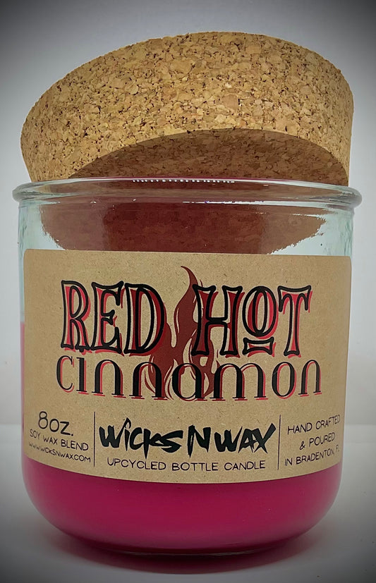 Red Hot Cinnamon | Candle | 100% Recycled Glass  | WicksNWax