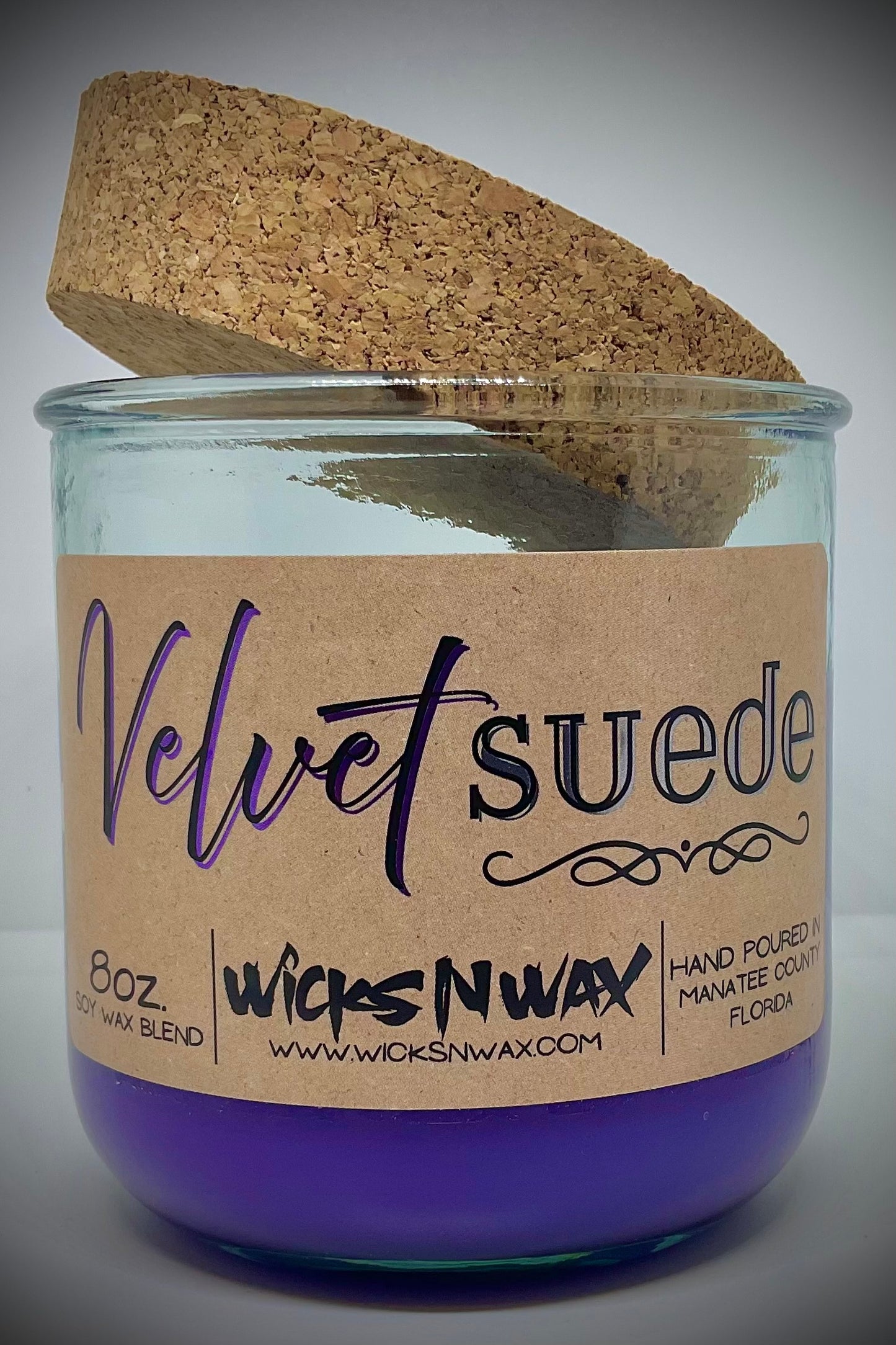 Velvet Suede | Candle | 100% Recycled Glass | WicksNWax