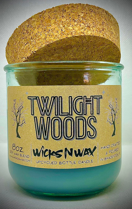 Twilight Woods | Candle | 100% Recycled Glass | WicksNWax