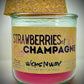 Strawberries & Champagne | Candle | 100% Recycled Glass | WicksNWax