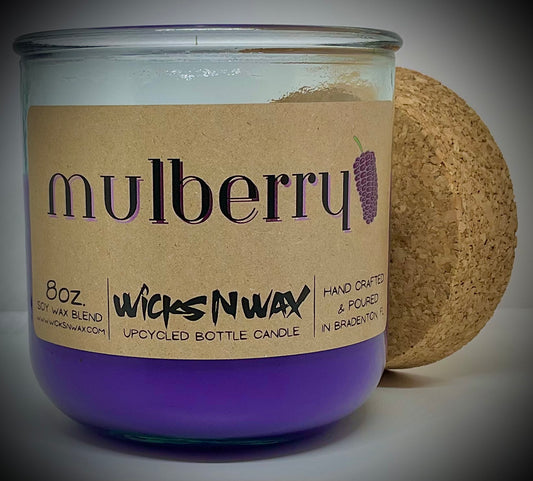 Mulberry | Candle | 100% Recycled Glass  | WicksNWax