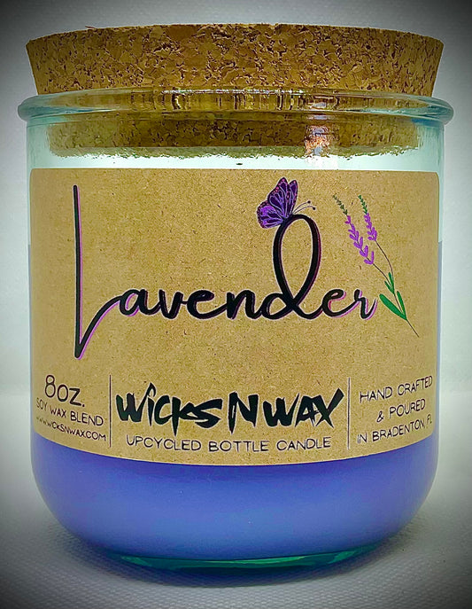 Lavender | Candle | 100% Recycled Glass | WicksNWax