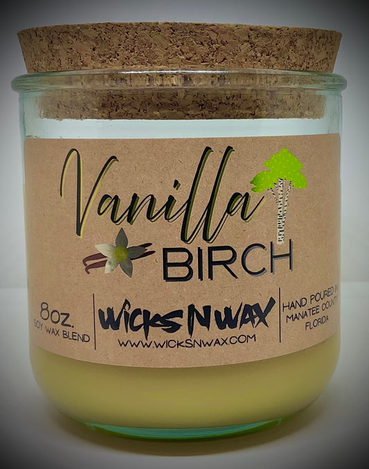 Vanilla Birch | Candle | 100% Recycled Glass | WicksNWax