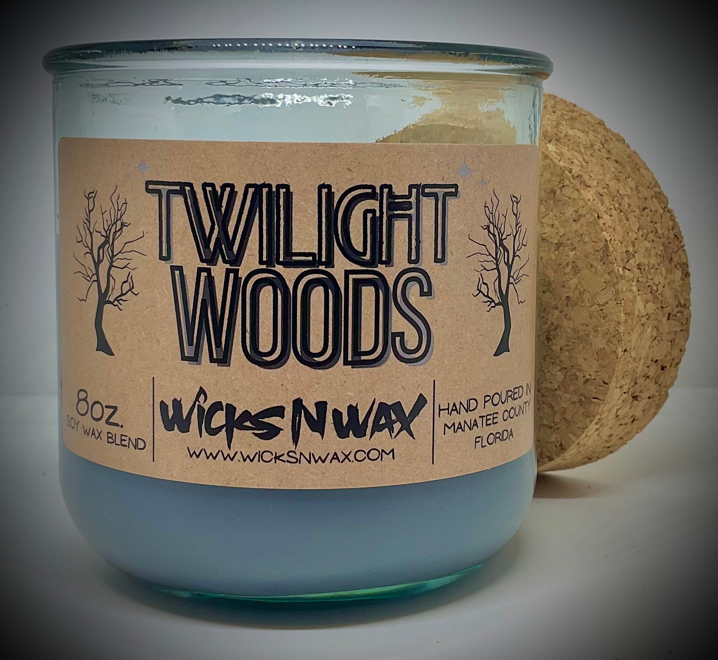 Twilight Woods | Candle | 100% Recycled Glass | WicksNWax