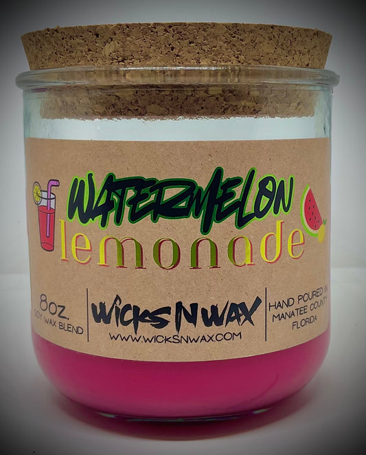 Watermelon Lemonade | Candle | 100% Recycled Glass | WicksNWax