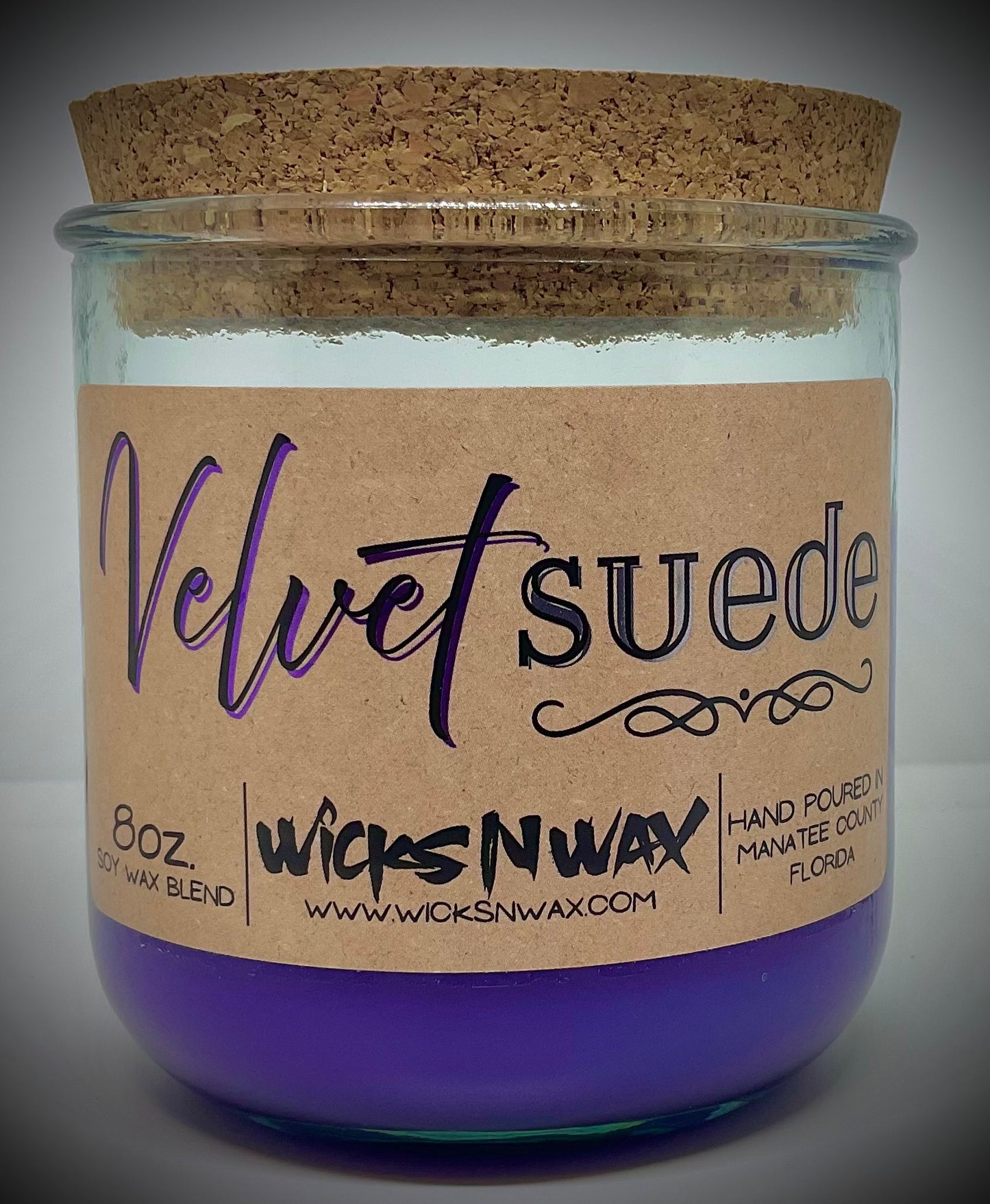 Velvet Suede | Candle | 100% Recycled Glass | WicksNWax